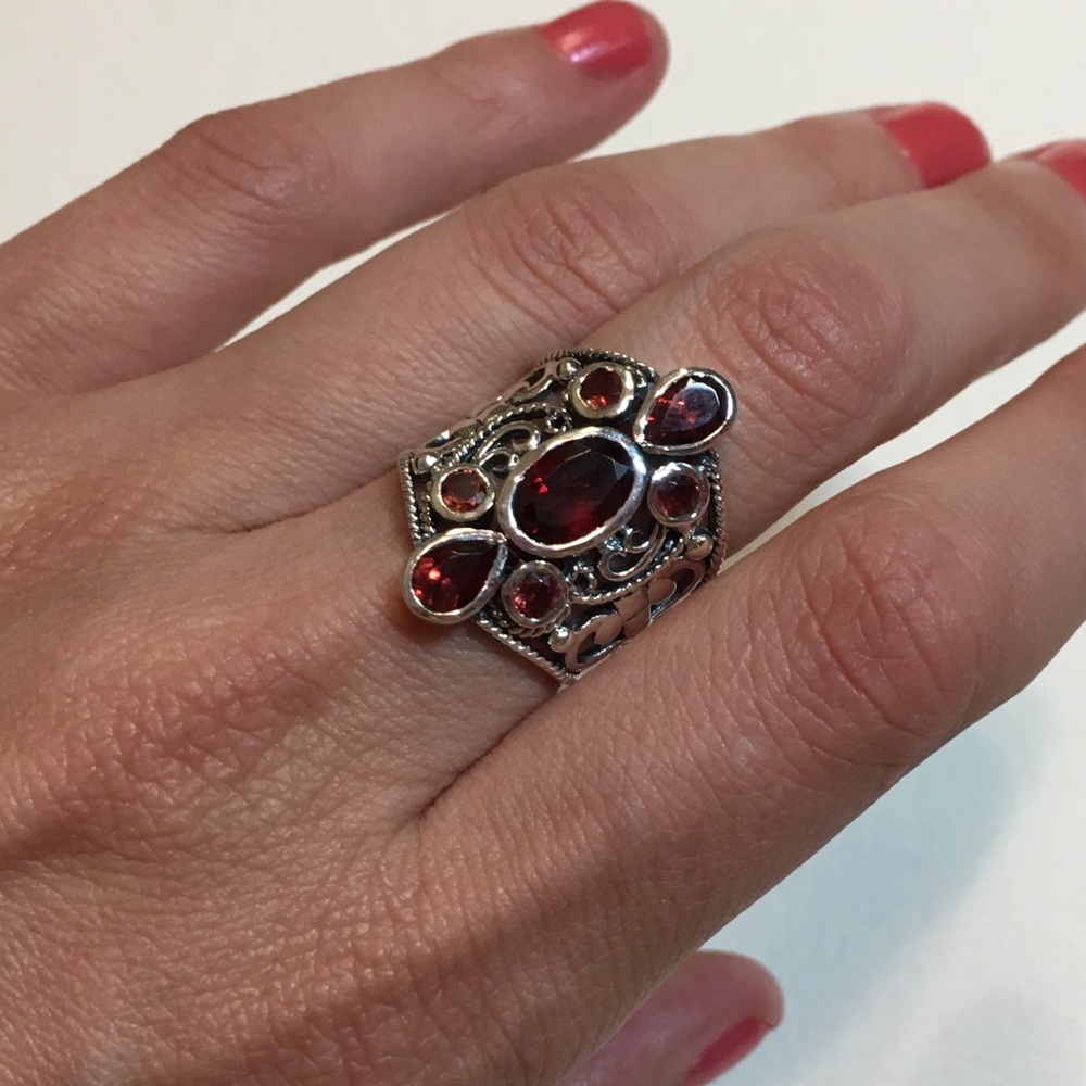 Sterling and Garnet Ring